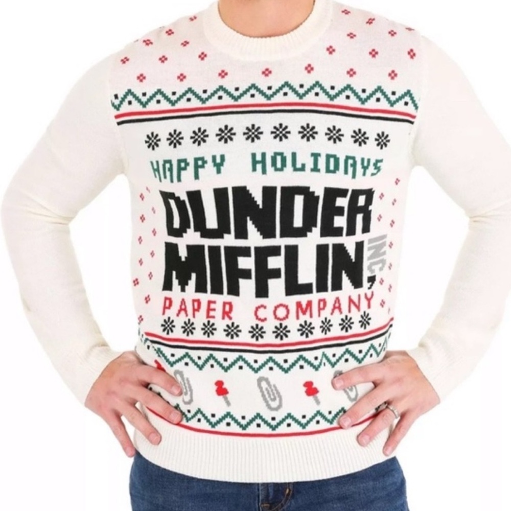 The Office Ugly Christmas Sweater Happy Holidays Dunder Mifflin XL